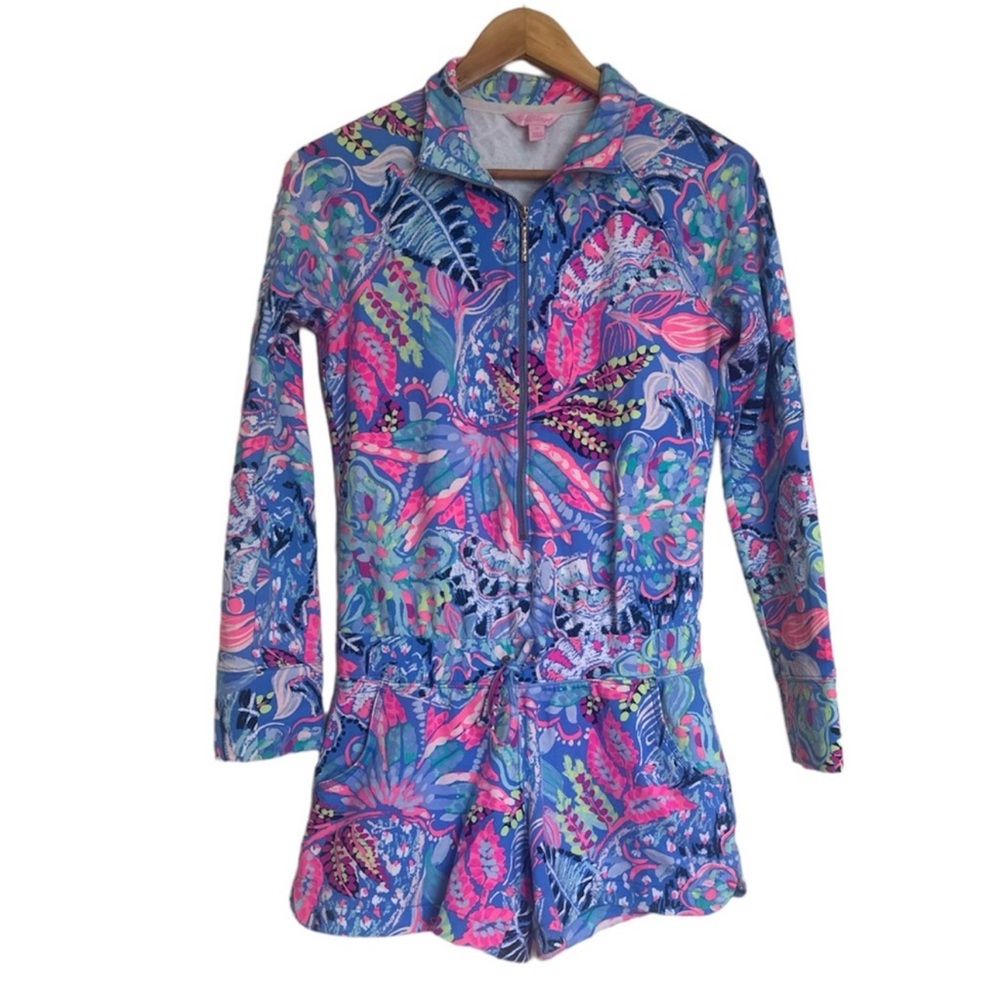 Lilly Pulitzer Skipper Stretch Romper with Drawstring Waist
